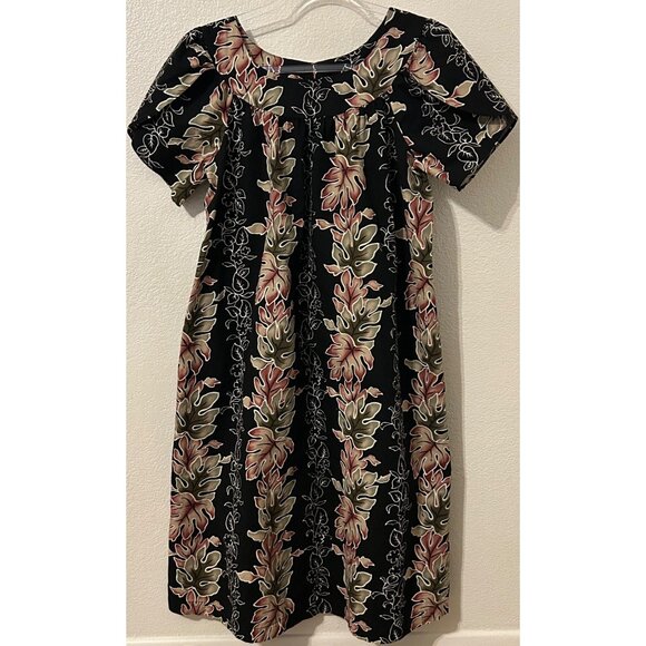 The Hawaiian Original Dresses & Skirts - Hawaiian Original Women's M Black Dress Floral Short Sleeves Hawaii MuuMuu